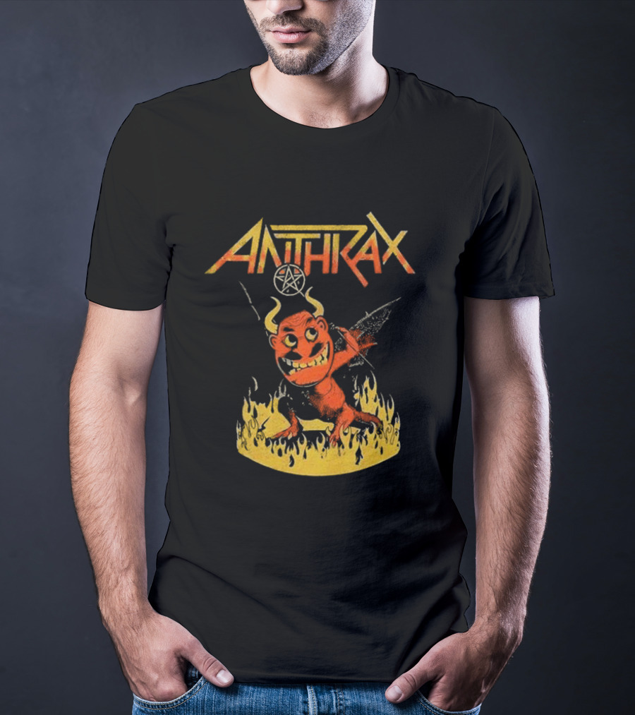 Anthrax Devil With Guitar In Flames T-Shirt