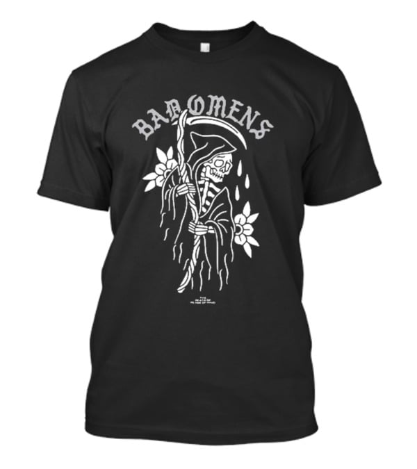 Bad Omens Reaper The Death Of Peace Of Mind Skeleton Cloaked With Flowers T-Shirt