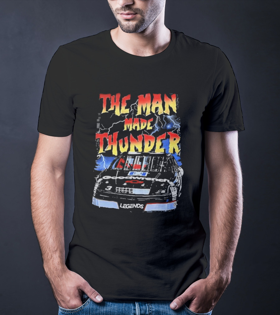 Dale Earnhardt 3 The Man Made Thunder Legends T-Shirt