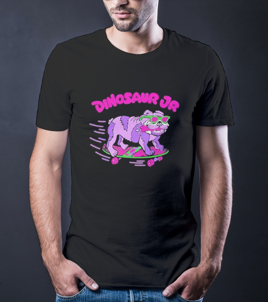 Dinosaur Jr Skateboard Bulldog Neon T-Shirt