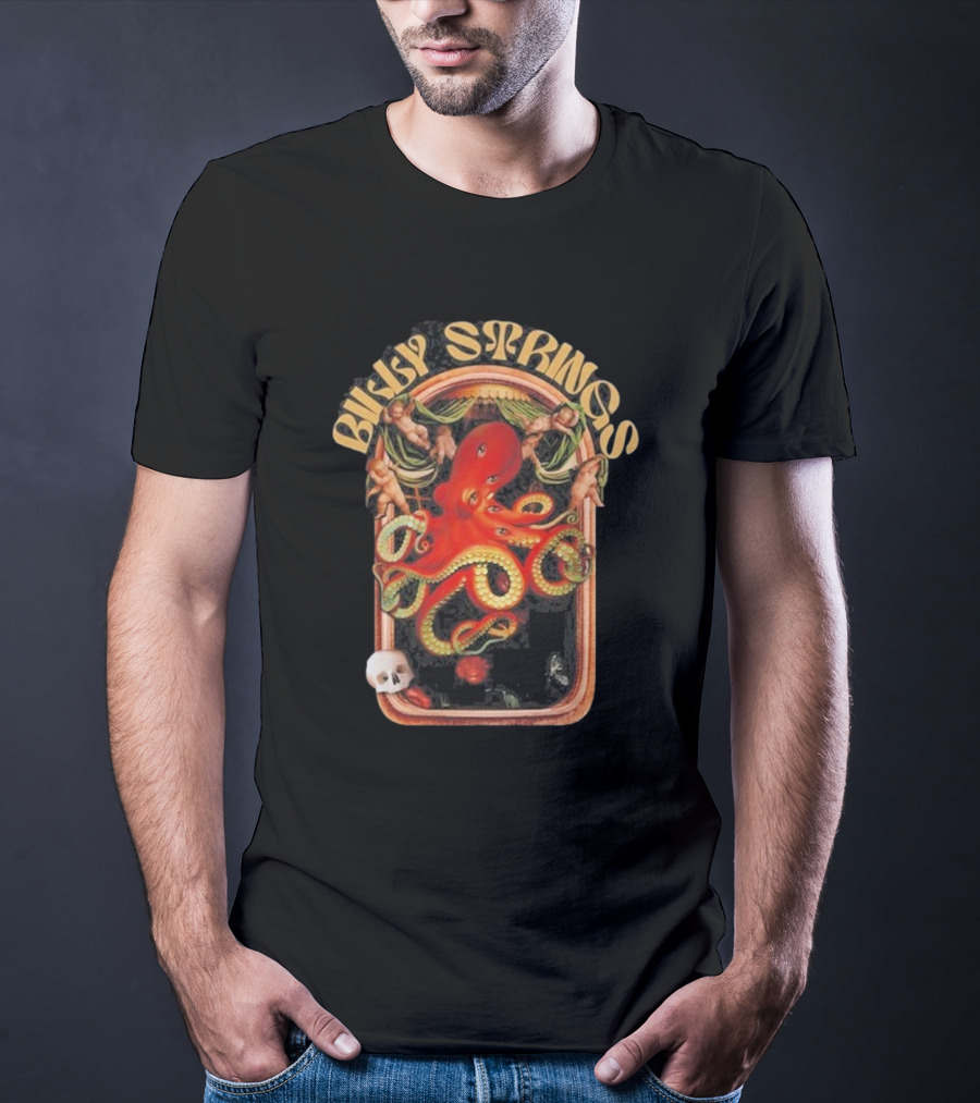 Billy Strings Octopus Psychedelic Skull Cherubs T-Shirt