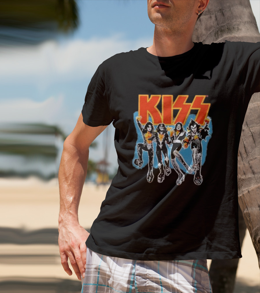 Kiss Destroyer Track List Black Band Members T-Shirt