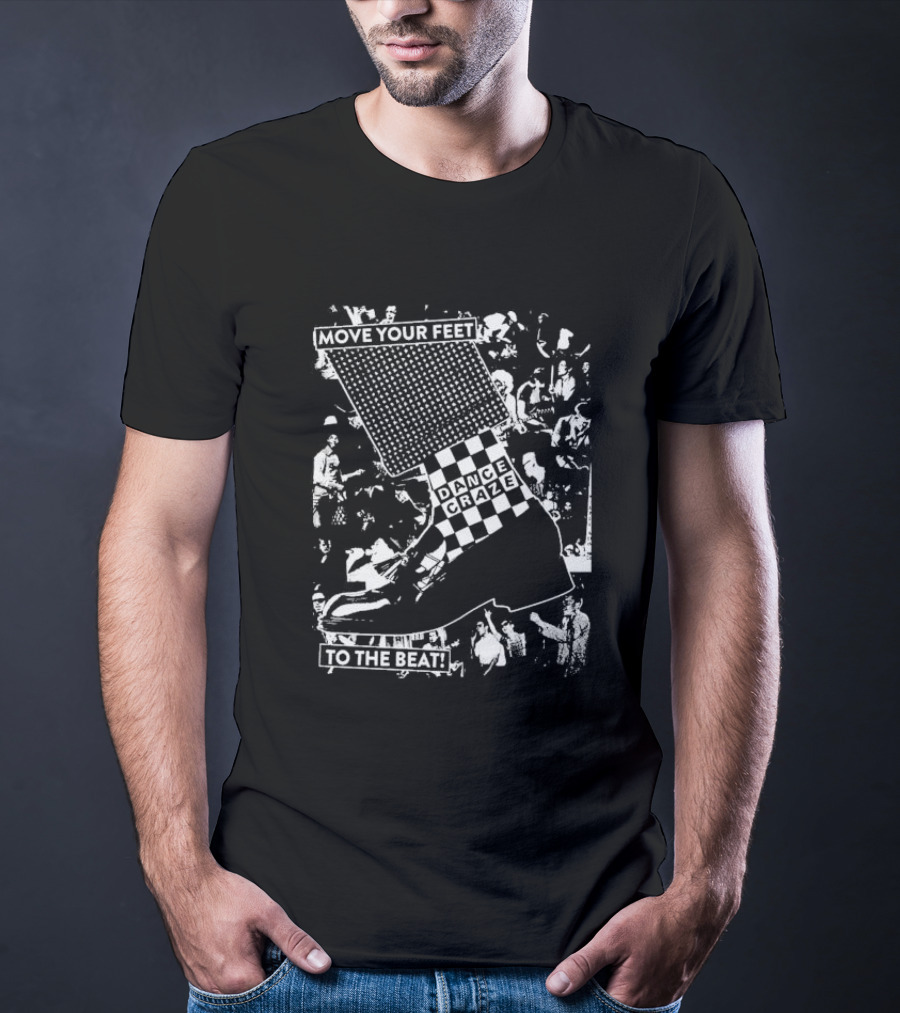 Move Your Feet Dance Craze To The Beat Checkered Ska T-Shirt