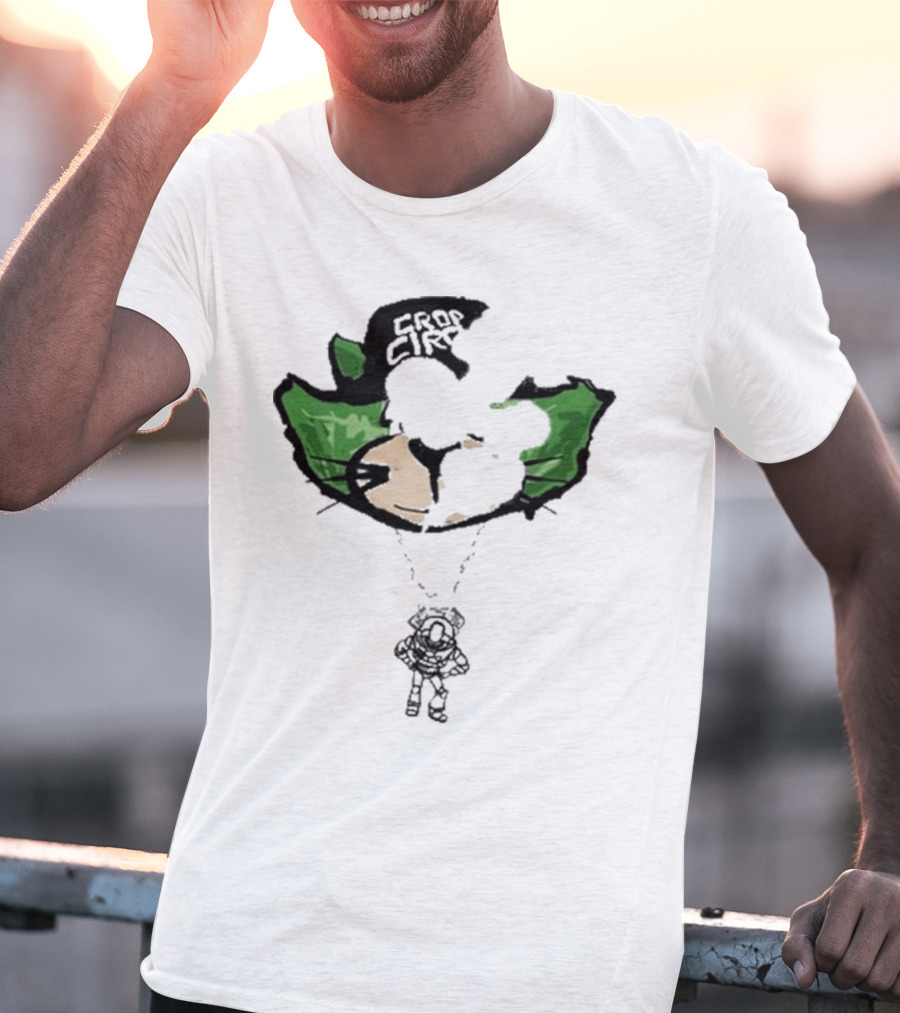 Crop City Astronaut Cat Parachute Puff Print T-Shirt