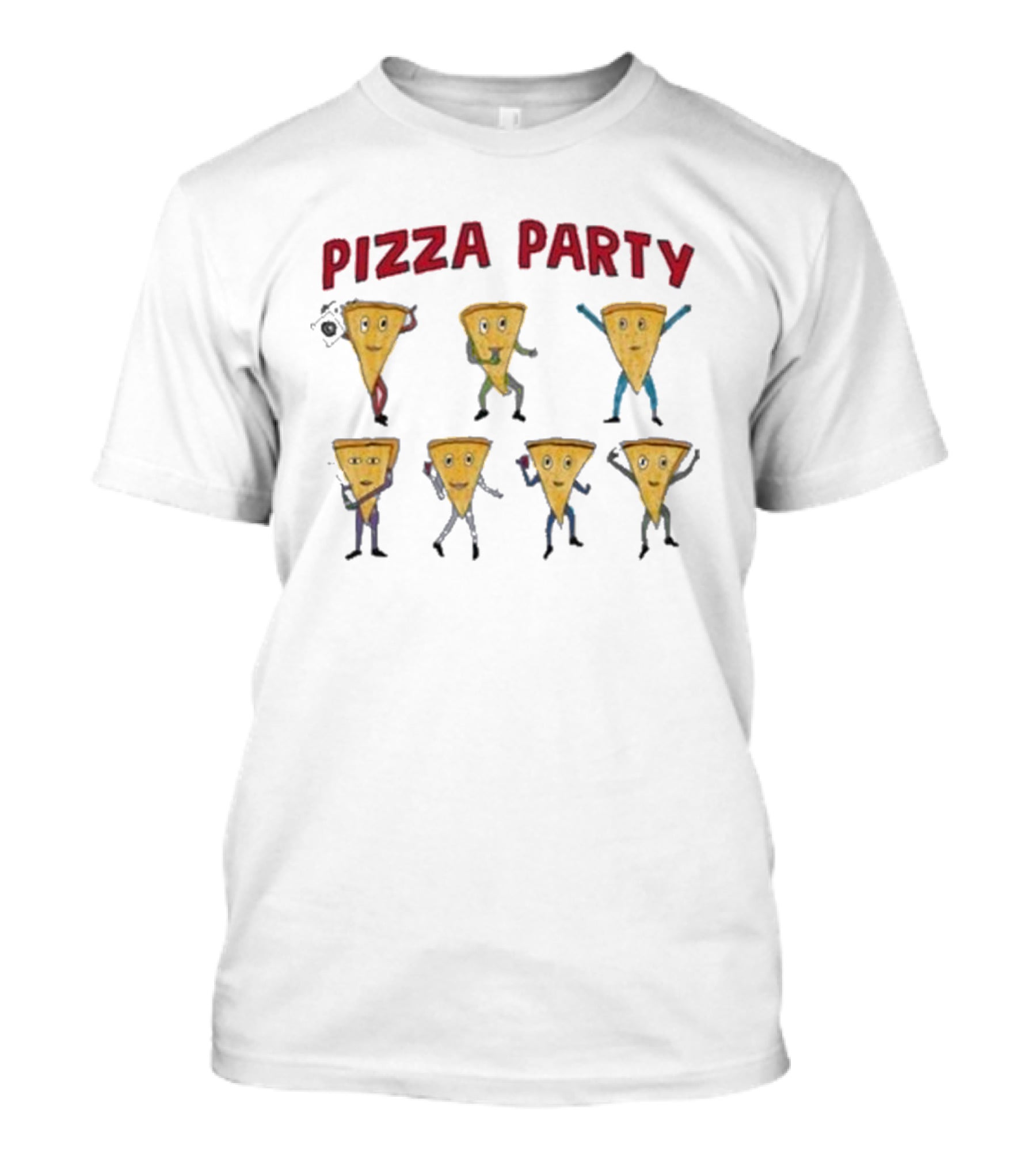 Dave Portnoy Pizza Party Dancing Slice Characters T-Shirt