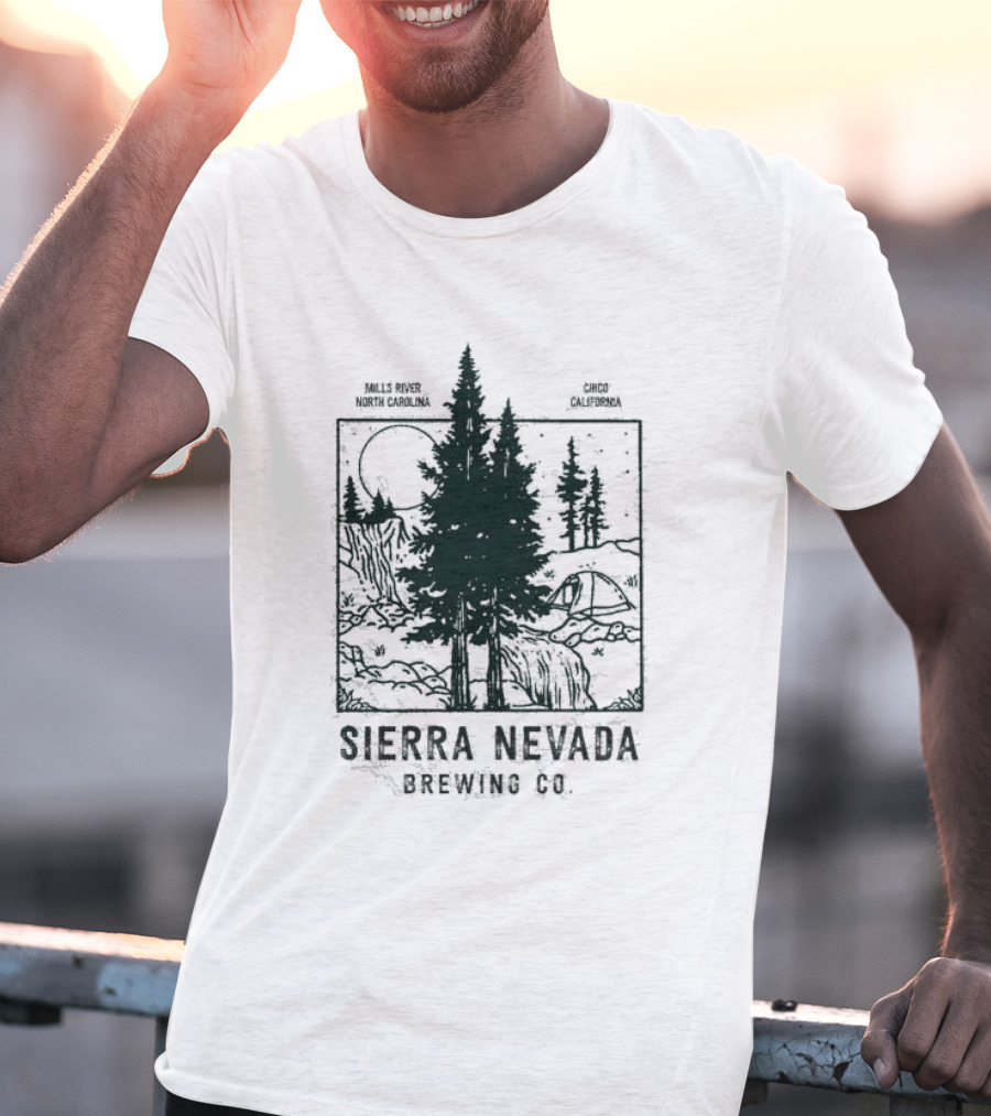 Mills River North Carolina Chico California Sierra Nevada Brewing Co Nature Scene T-Shirt
