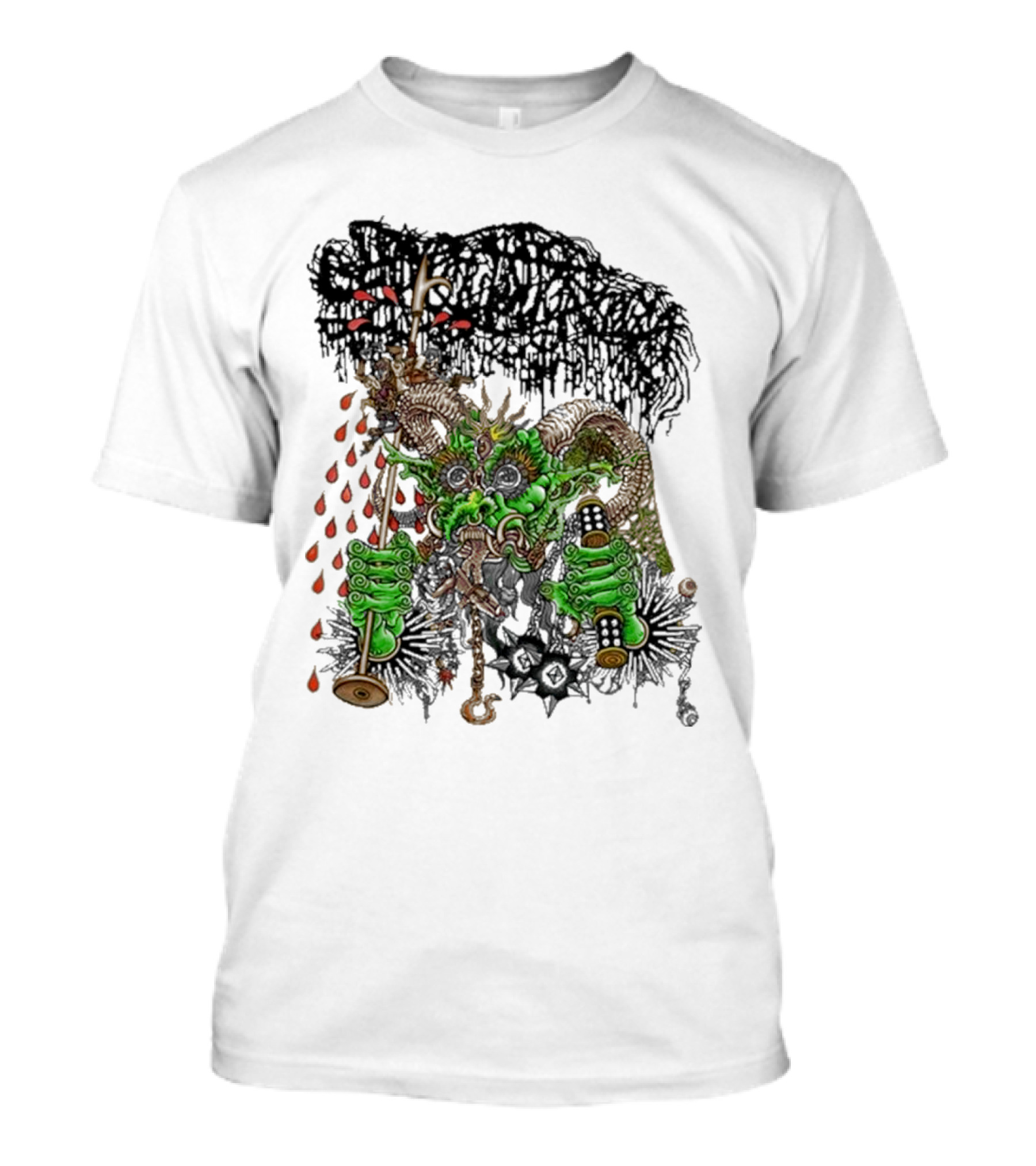 Sanguisugabogg Medievil Monster With Blood And Chains Elements T-Shirt