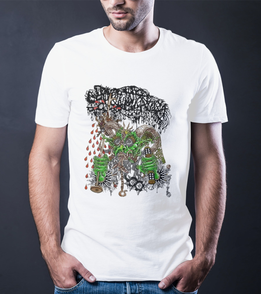 Sanguisugabogg Medievil Monster With Blood And Chains Elements T-Shirt