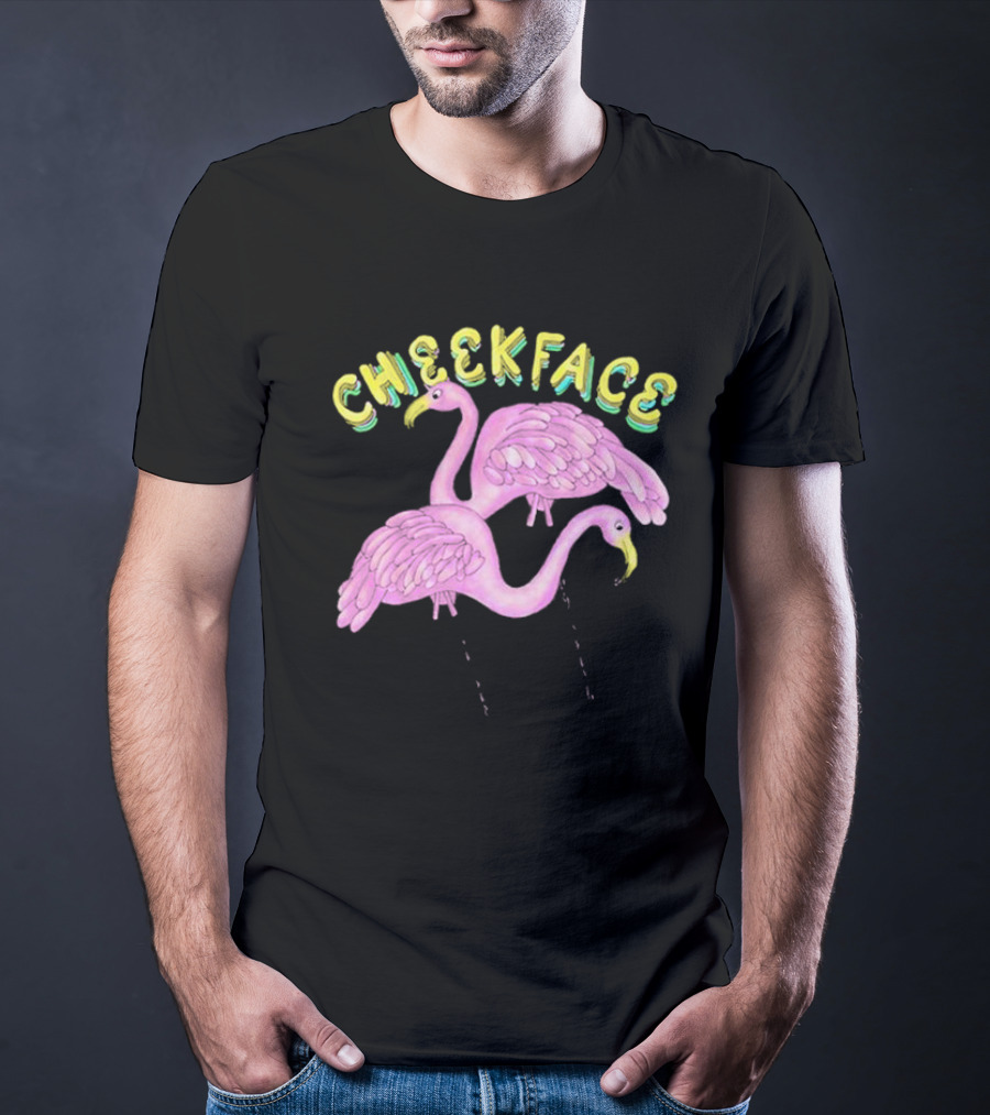 Cheekface Pink Flamingos T-Shirt