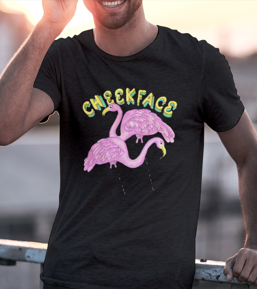Cheekface Pink Flamingos T-Shirt