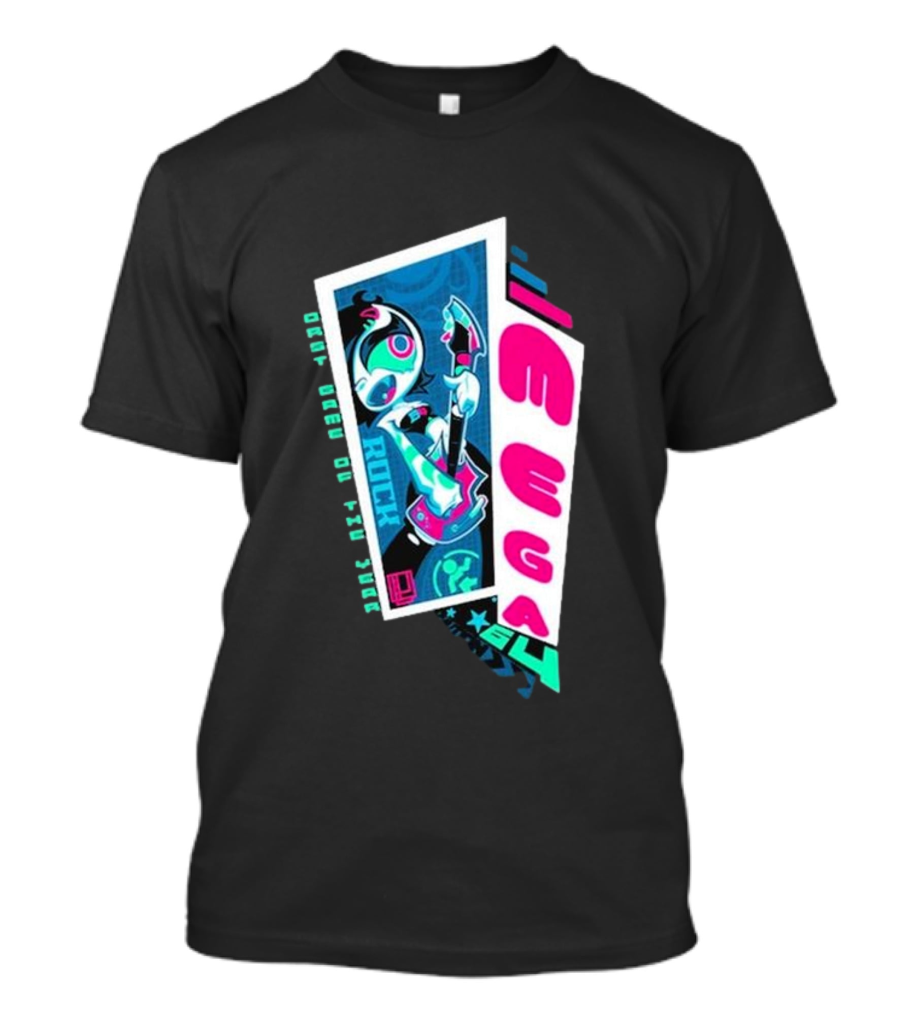 Mega64 Shred Neon Rocker Guitar Stars T-Shirt