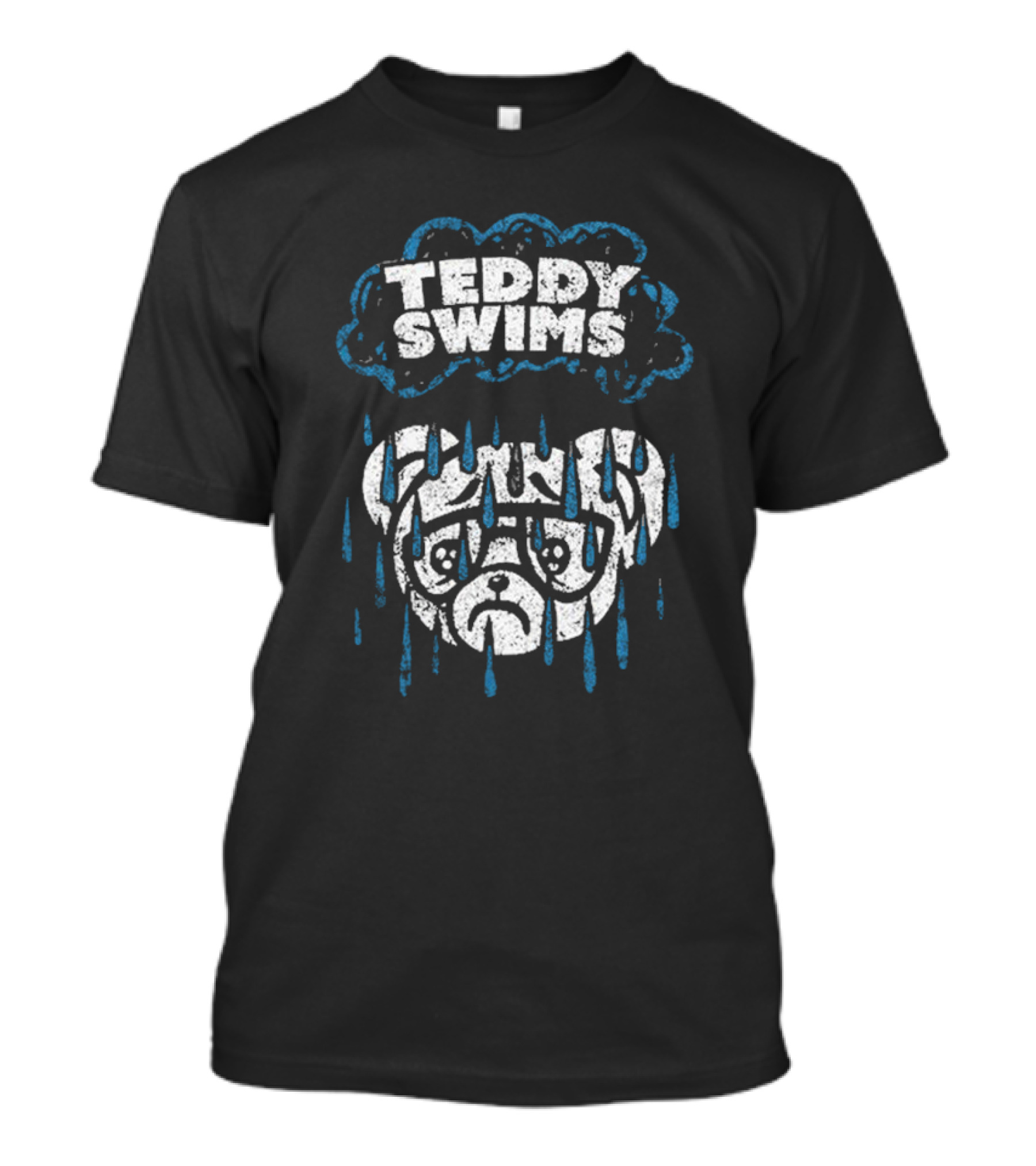 Teddy Swims Sad Bulldog Rainy Day Cloud T-Shirt