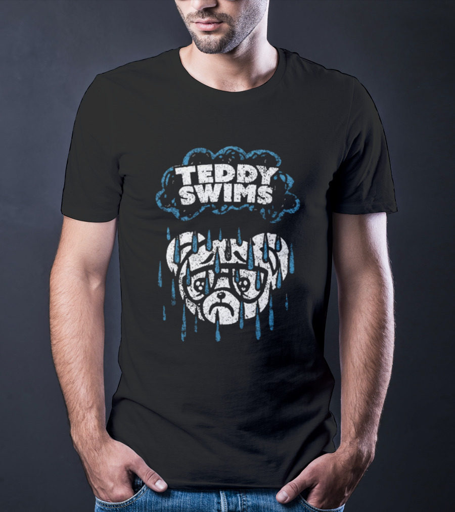 Teddy Swims Sad Bulldog Rainy Day Cloud T-Shirt