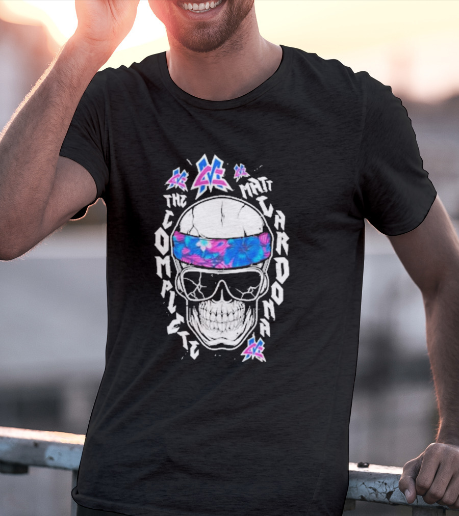 Matt Cardona The Complete Hawaii Skull And Sunglasses Floral Headband T-Shirt