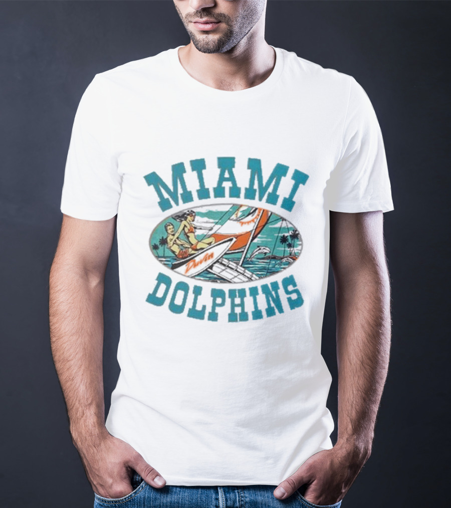 Miami Dolphins Sailing Adventure Retro Vibes T-Shirt