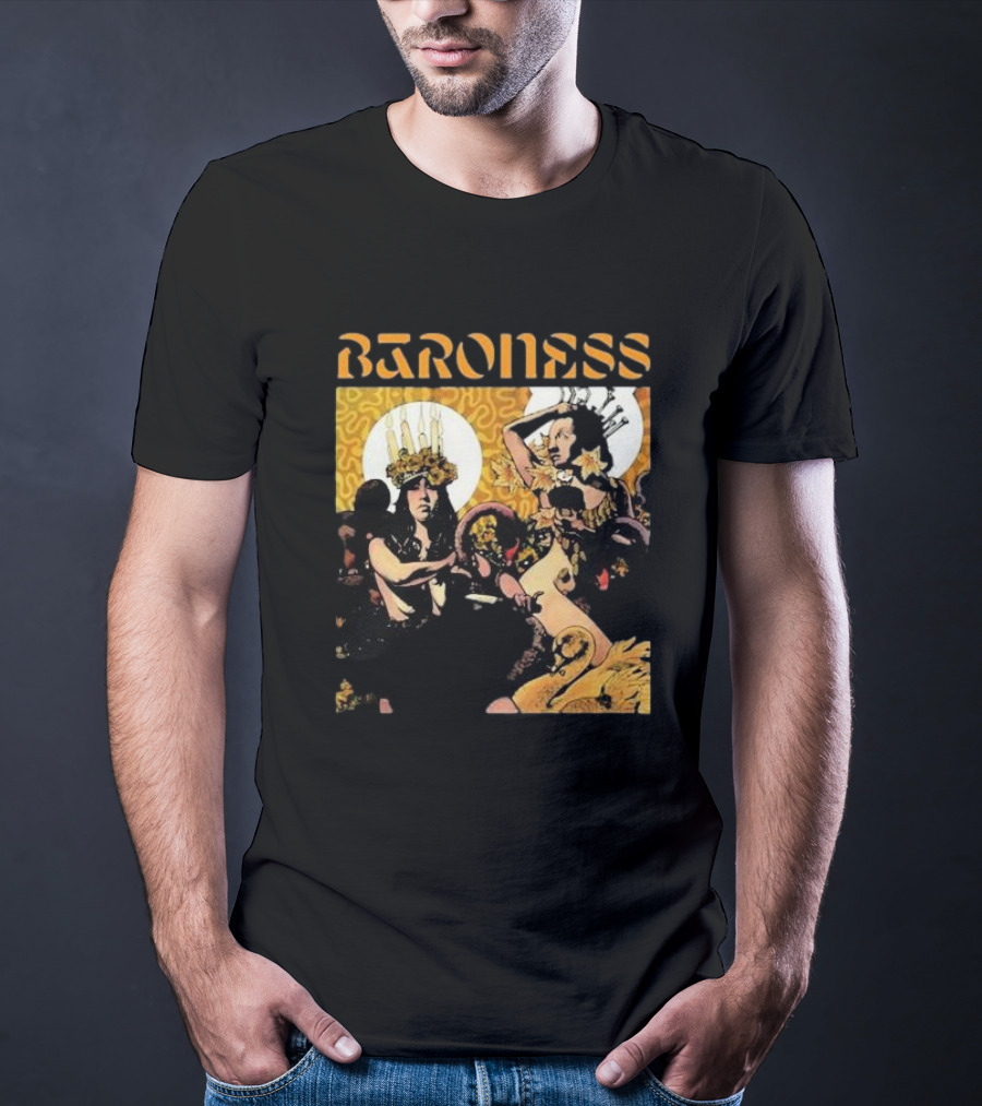 Baroness Yellow Psychedelic Art Ensemble T-Shirt