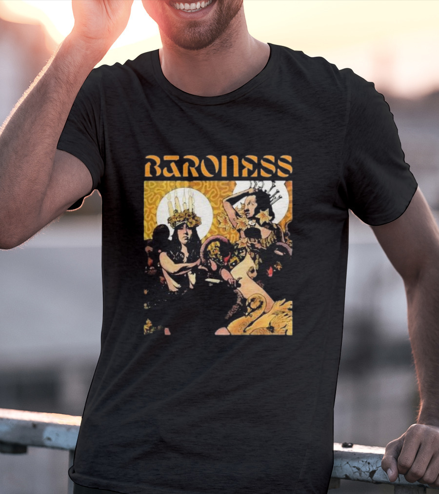 Baroness Yellow Psychedelic Art Ensemble T-Shirt