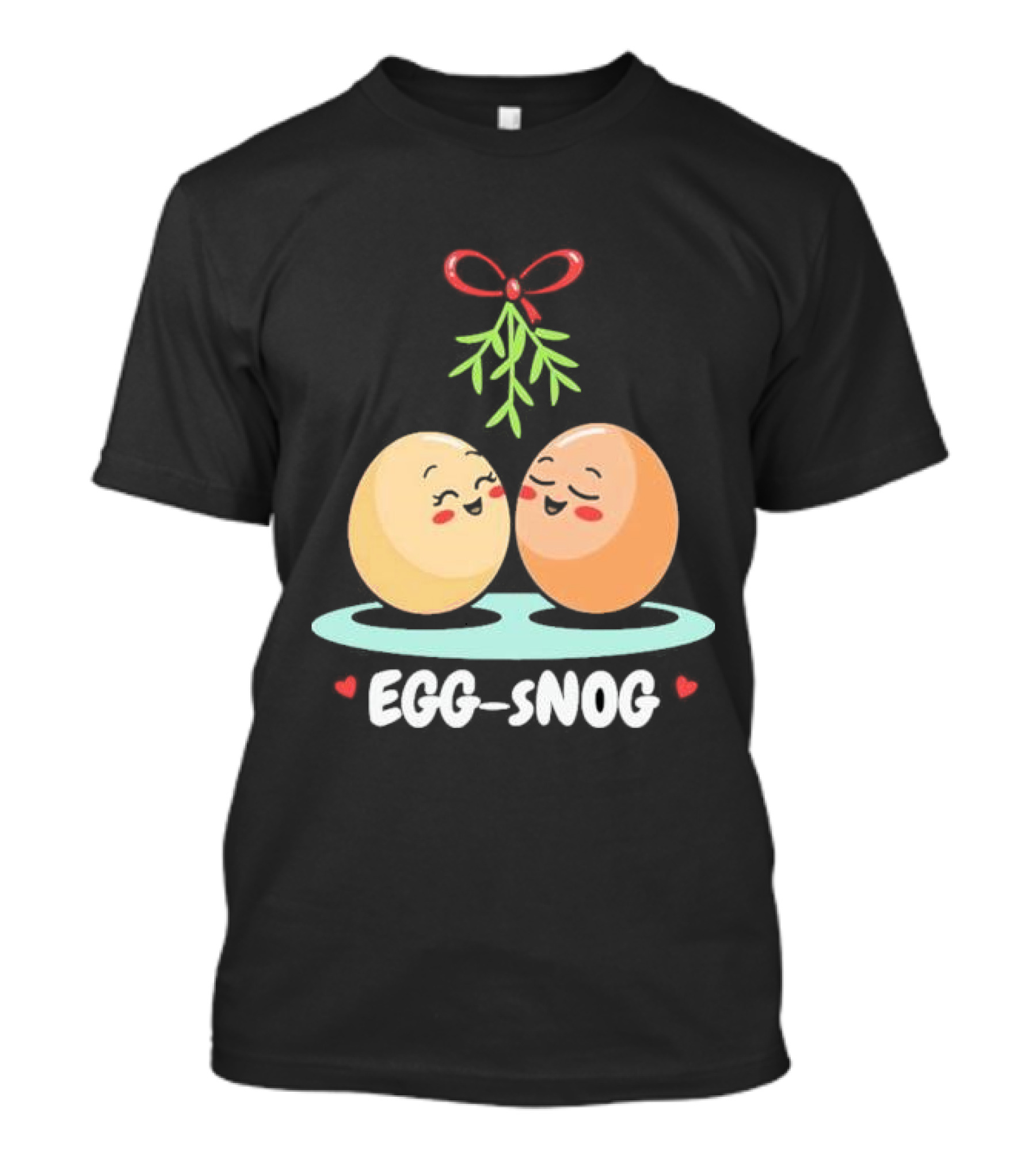 Egg Snog Mistletoe With Small Hearts T-Shirt