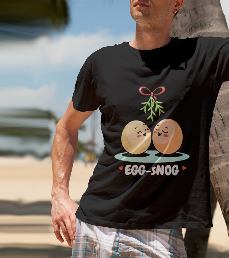 Egg Snog Mistletoe With Small Hearts T-Shirt