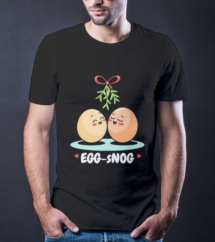 Egg Snog Mistletoe With Small Hearts T-Shirt