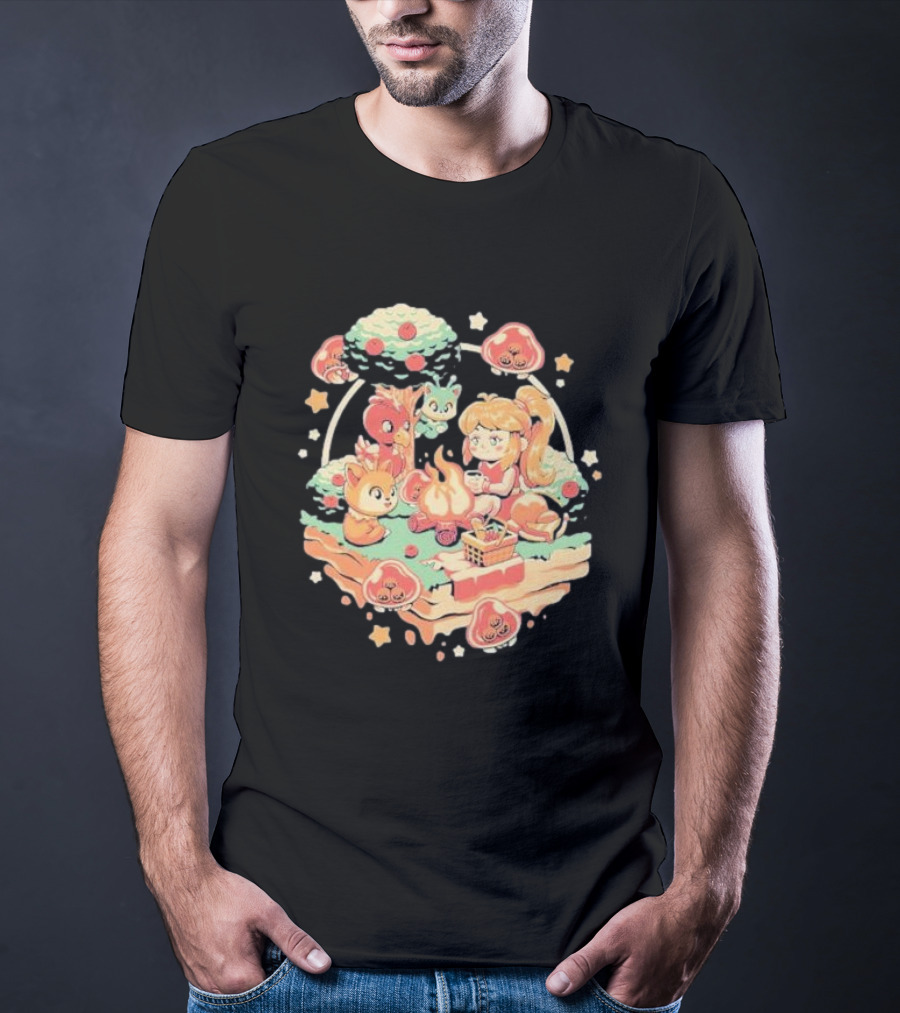 Hunter Campfire Adventure Bounty Girl Vintage Geek Forest Creatures T-Shirt