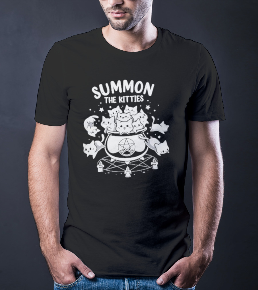 Summon The Kitties Cauldron Ritual With Snouleaf Cats T-Shirt