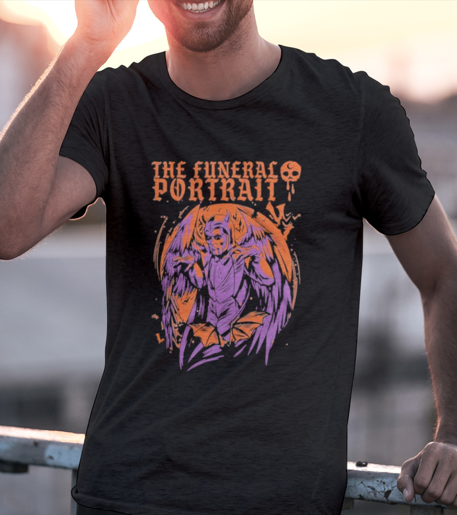 The Funeral Portrait Bat Winged Skull Rockabilia Exclusive T-Shirt