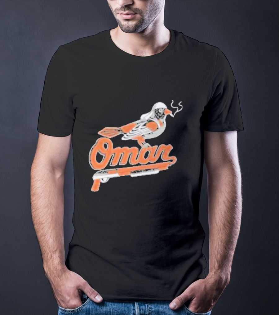 Omar Smoking Bird Perched On Shotgun Baltimore Oriole T-Shirt