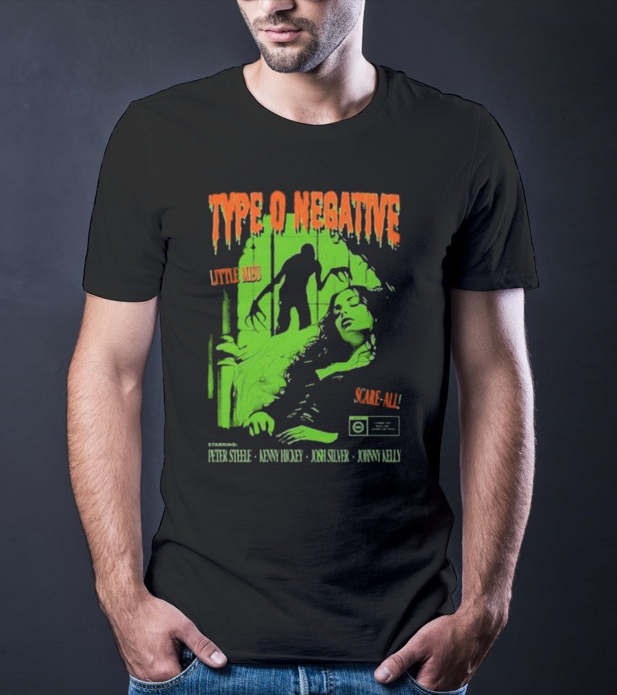 Type O Negative Little Miss Scare-All Horror Starring Peter Steele Kenny Hickey Josh Silver Johnny Kelly T-Shirt