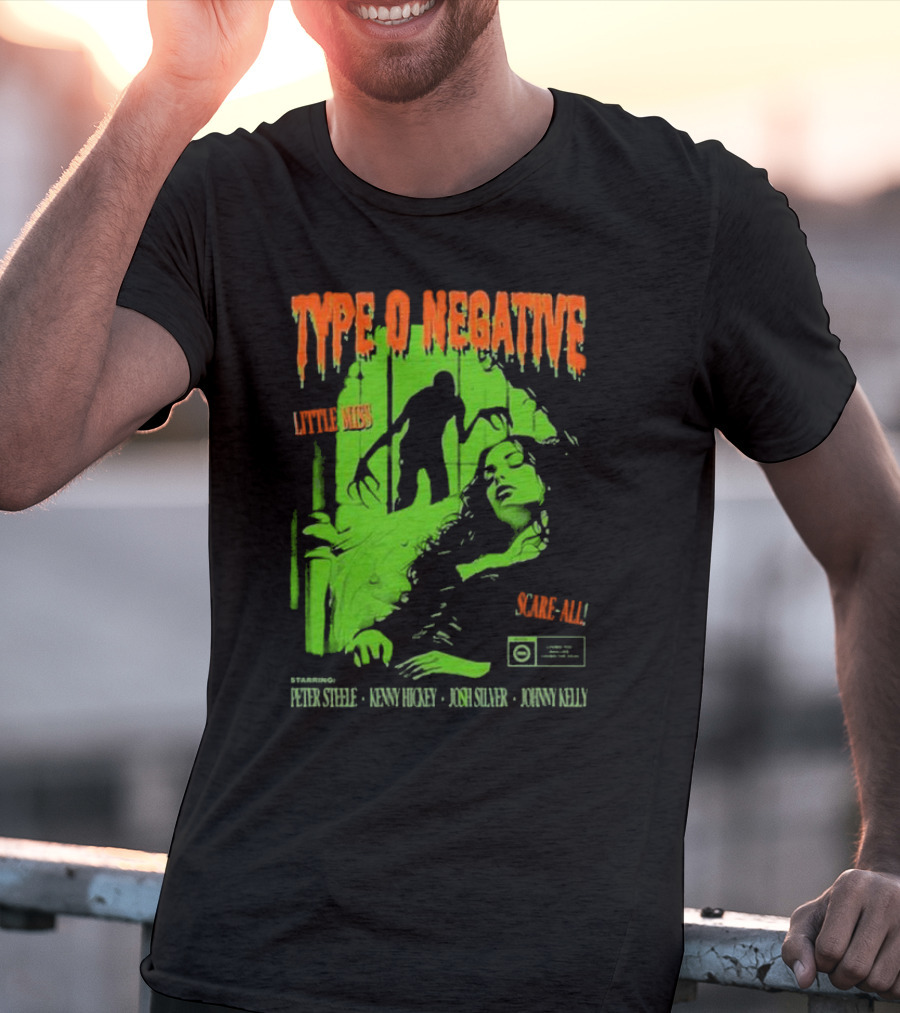 Type O Negative Little Miss Scare-All Horror Starring Peter Steele Kenny Hickey Josh Silver Johnny Kelly T-Shirt
