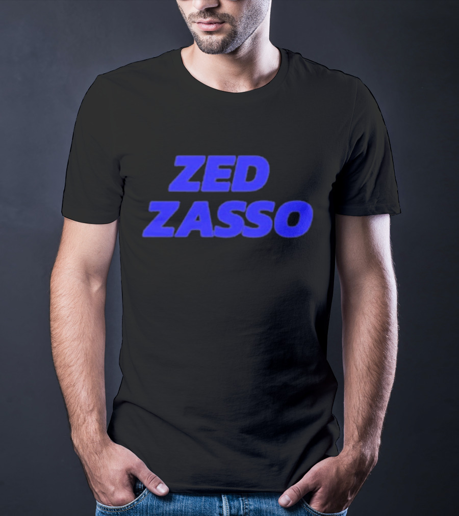 Zed Zasso Bold Blue Lettering T-Shirt