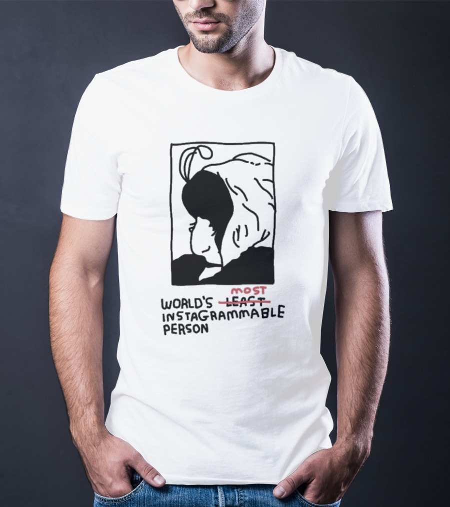 World's Least Instagrammable Person Hoodie Character Line T-Shirt