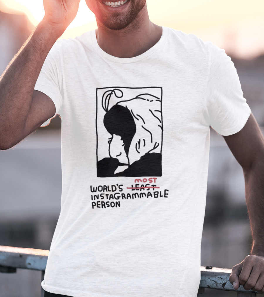 World's Least Instagrammable Person Hoodie Character Line T-Shirt