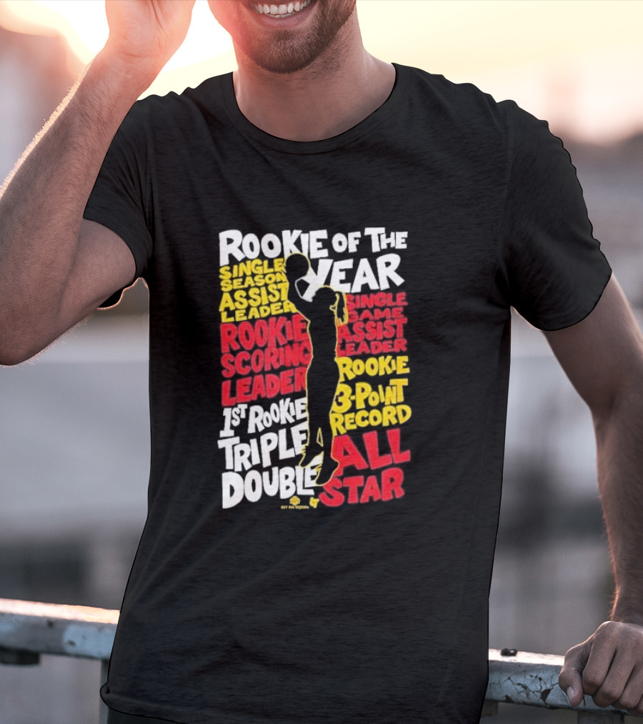 Caitlin Clark Rookie Of The Year Single Season And Game Assist Scoring Leader Triple Double 3-Point Record All Star Indiana Fever T-Shirt