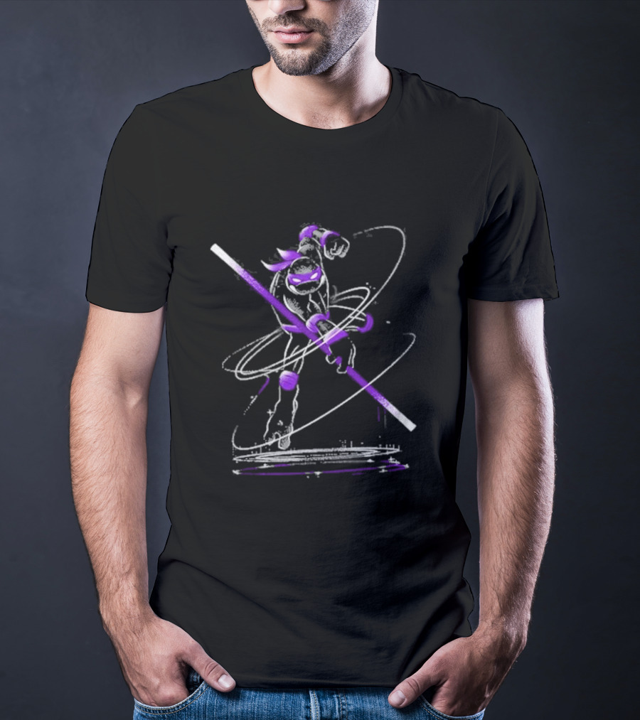 Starry Donnie Spin With Purple Staff And Mask T-Shirt