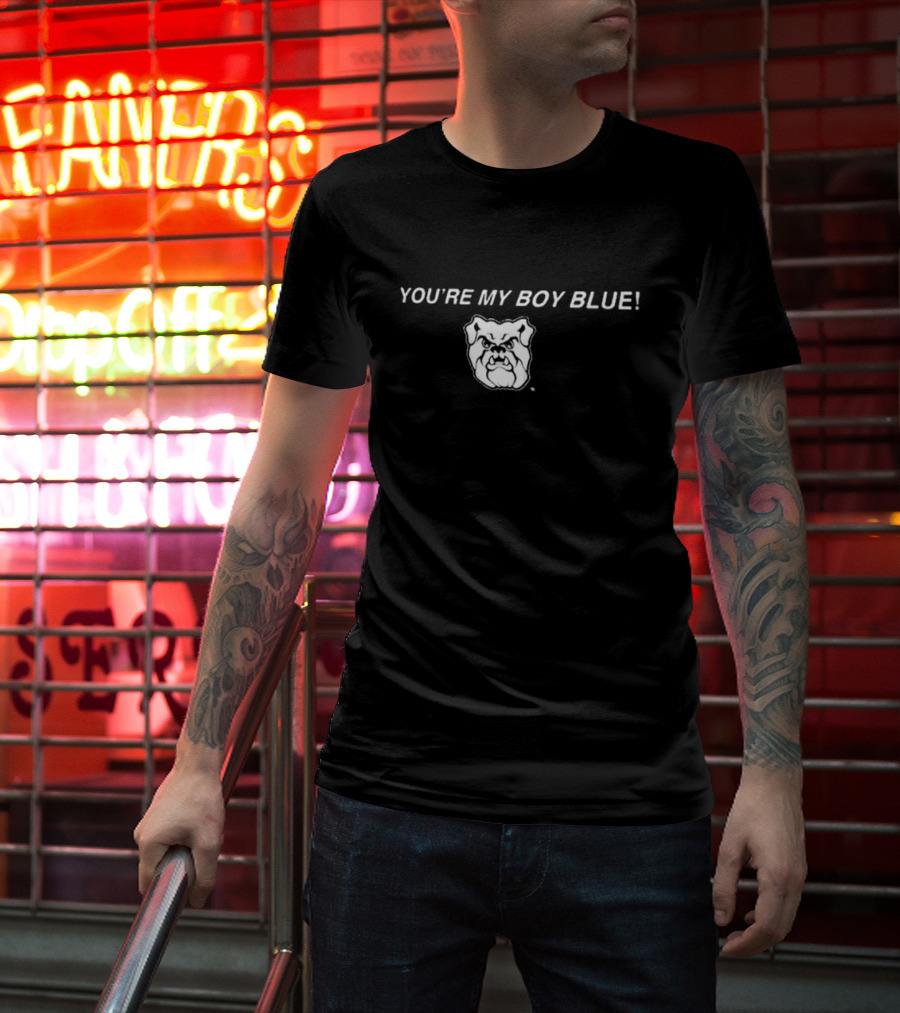 YOU'RE MY BOY BLUE Bulldog Face T-Shirt