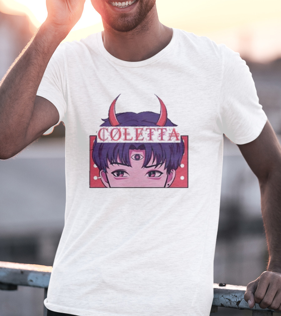 Coletta Manga Anime Third Eye Red Horns T-Shirt