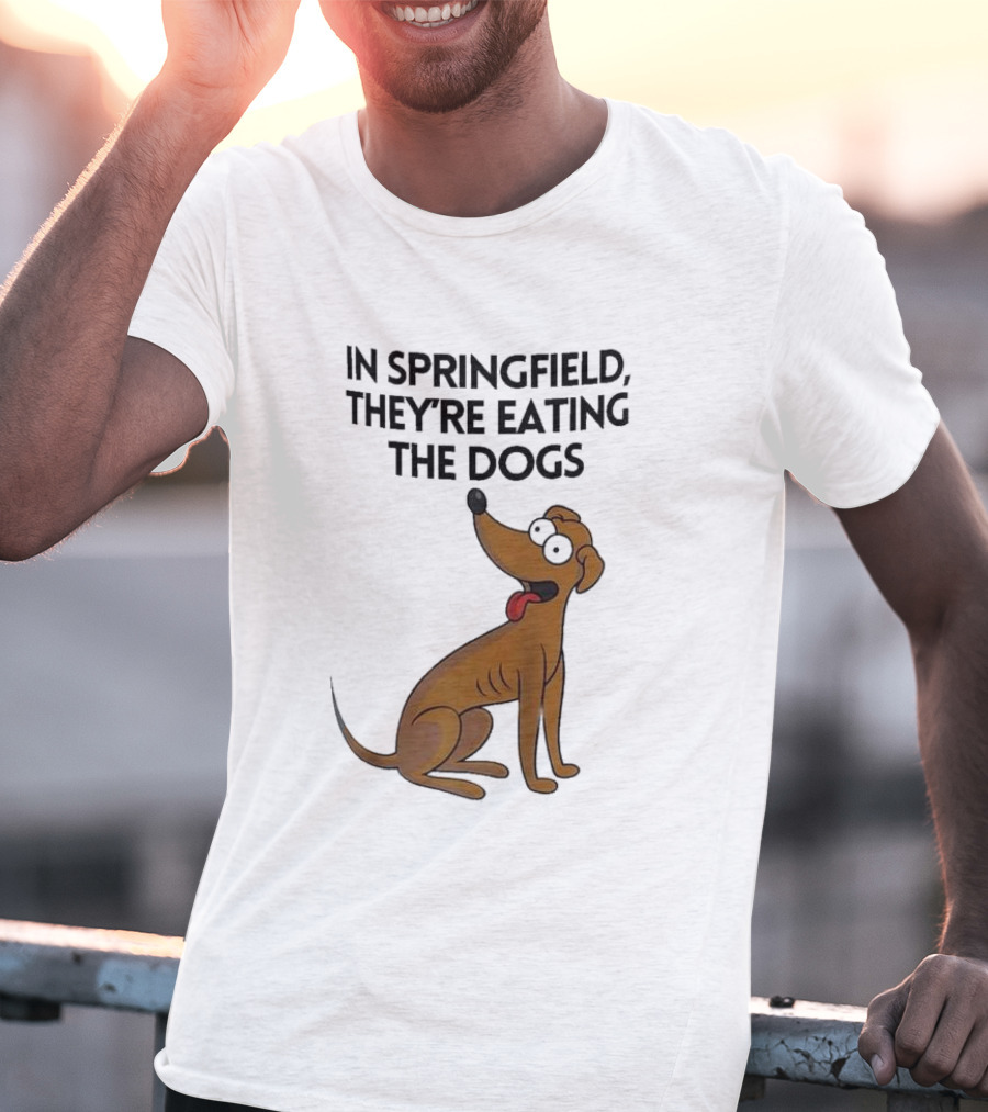 Springfield They're Eating The Dogs Funny Cartoon Dog T-Shirt