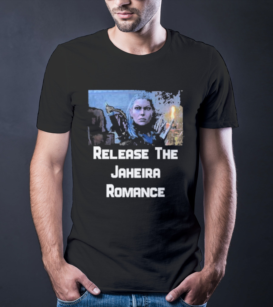 Release The Jaheira Romance Image Featuring Armor-Clad Character T-Shirt