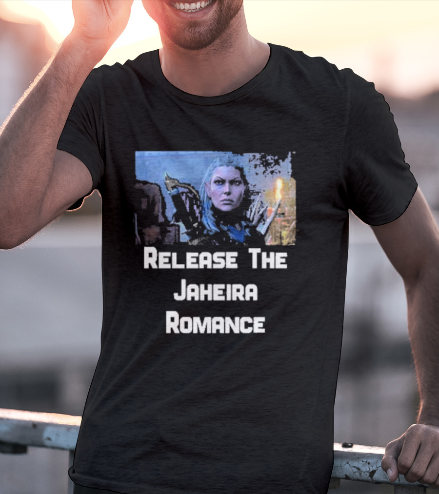 Release The Jaheira Romance Image Featuring Armor-Clad Character T-Shirt