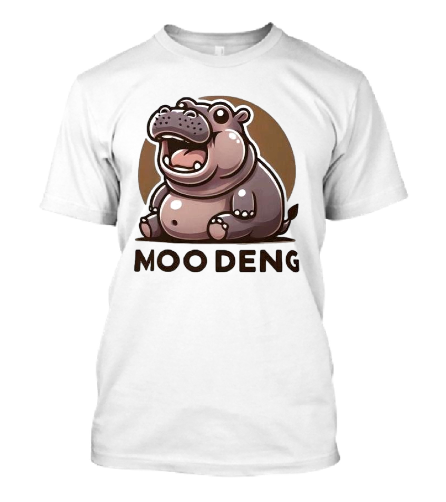 Moo Deng Baby Hippo Fat Cartoon Character T-Shirt