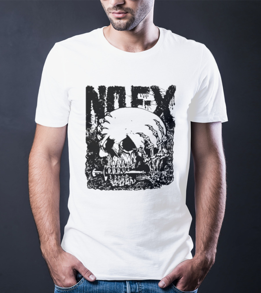 NOFX OG Skull With Skeleton Hand And Screwdriver T-Shirt