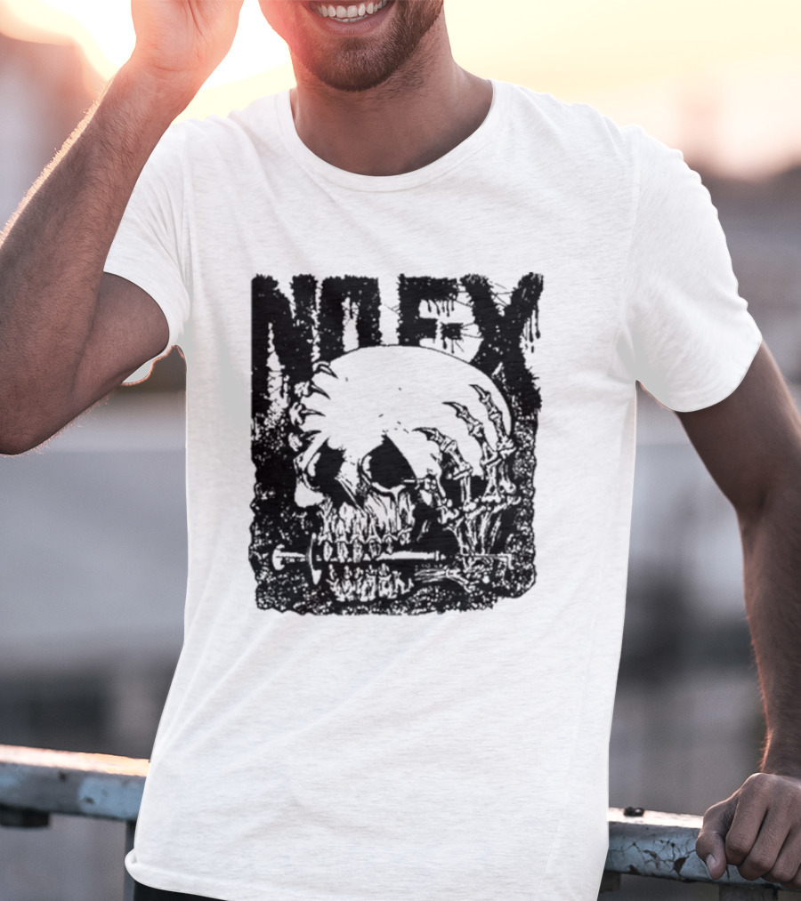 NOFX OG Skull With Skeleton Hand And Screwdriver T-Shirt