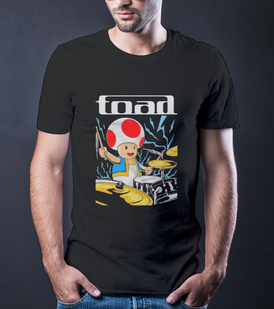 Toad Electric Drummer Mushroom Thunder T-Shirt