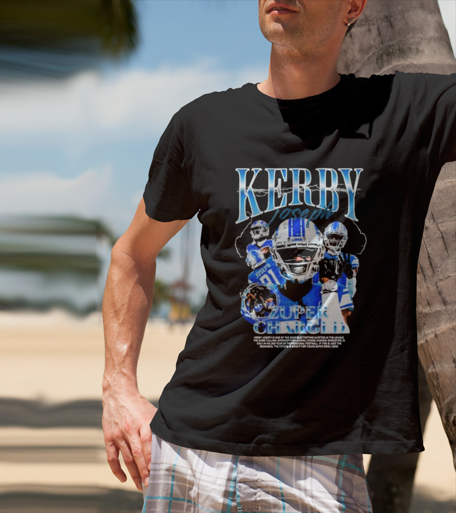 Kerby Joseph Zuper Charged Lions Football Bootleg T-Shirt