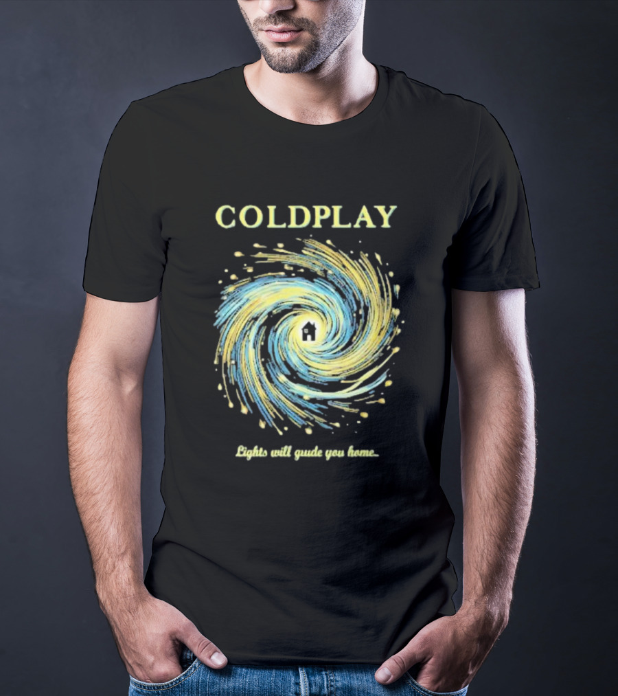 COLDPLAY Lights Will Guide You Home Swirling Universe T-Shirt