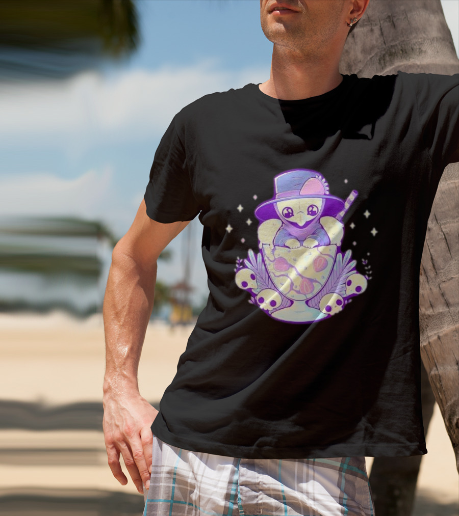 Cute Plague Doctor Ice Cream Delight With Skulls And Stars T-Shirt