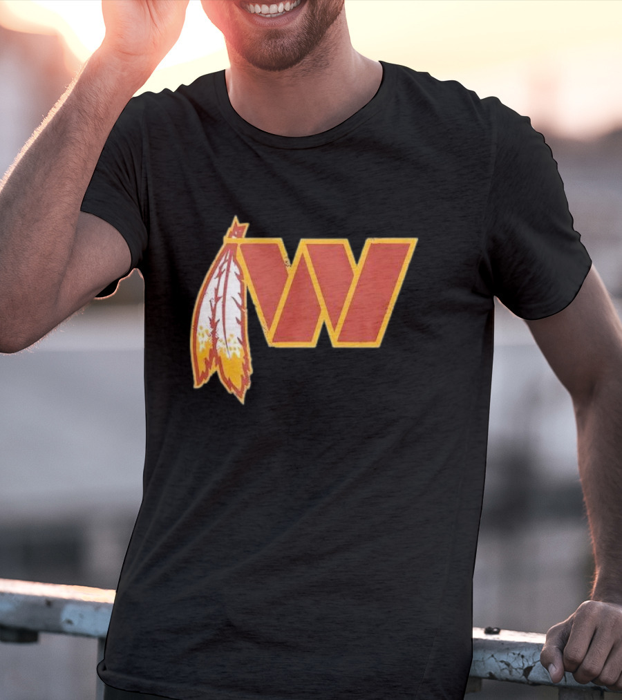 Dan W Quinn Washington Football Logo Icon W Feather T-Shirt