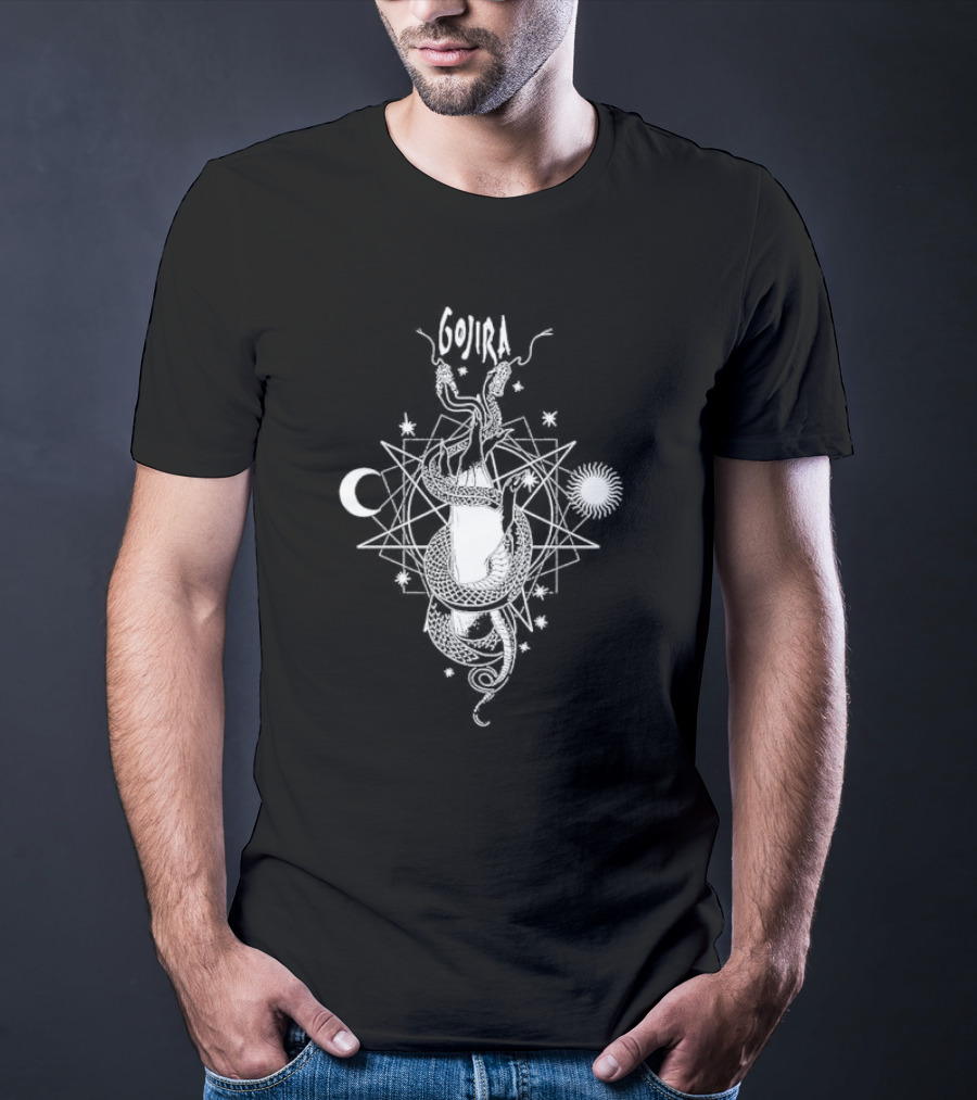 Gojira Celestial Snakes Moon Sun And Stars T-Shirt
