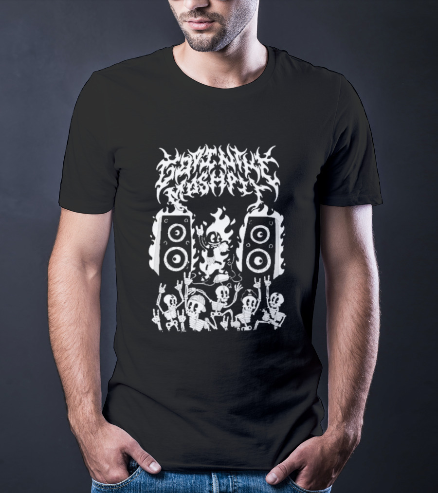 Eternal Moshpit Lil Darkie Skeletons Speakers Flames T-Shirt